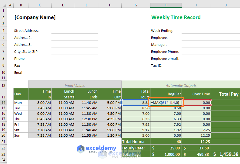 Lululemon Working Hours Calculator