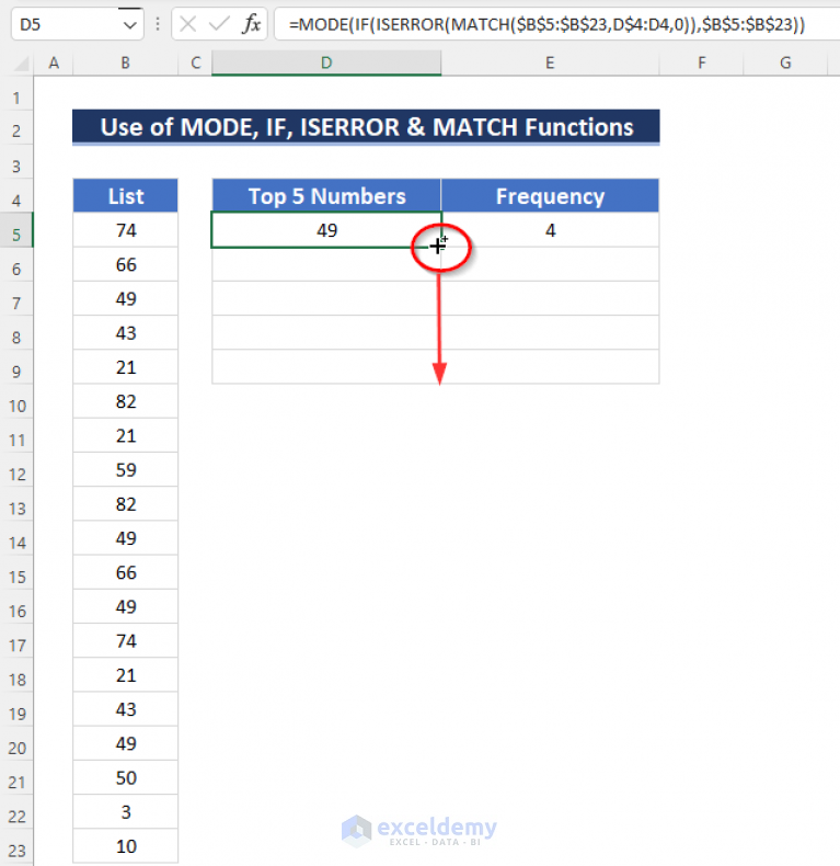 how-to-find-5-most-frequent-numbers-in-excel-4-methods