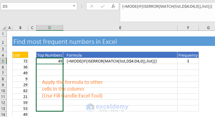 how-to-find-the-5-most-frequent-numbers-in-excel-3-formulas