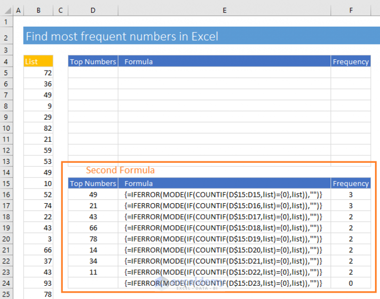 how-to-find-the-5-most-frequent-numbers-in-excel-3-formulas