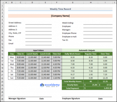 How to Calculate Overtime over 40 Hours Using Excel Formula