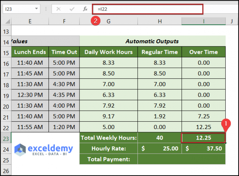 How to Calculate Overtime over 40 Hours Using Excel Formula