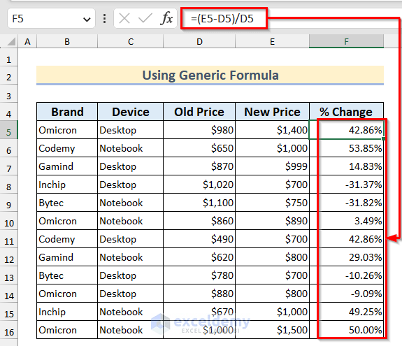 How Do You Calculate Percentage Increase Or Decrease In Excel