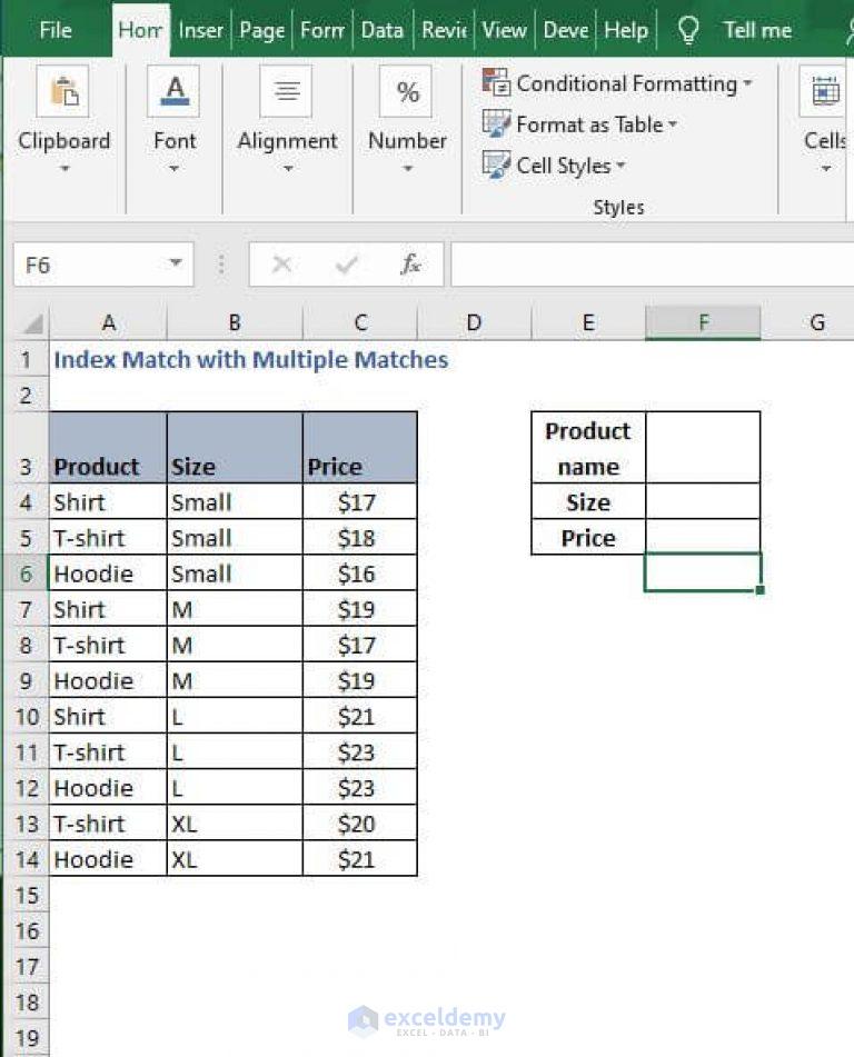 Index Match with Multiple Matches in Excel (5 Methods) - ExcelDemy