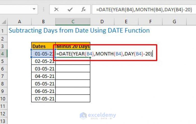 Excel Date Minus 30 Days PELAJARAN