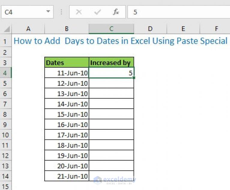 Add Days to Date Using Excel Formula ExcelDemy