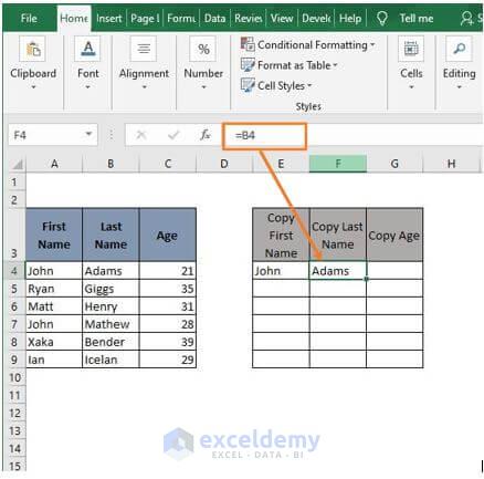 Excel Formula to Copy Cell value to Another Cell | ExcelDemy