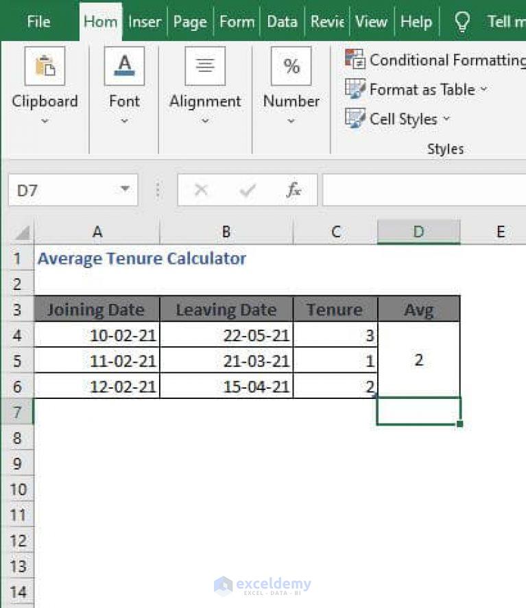 how-to-calculate-average-tenure-of-employees-in-excel-exceldemy