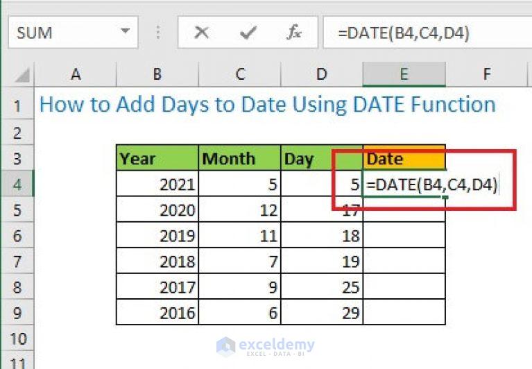 Add Days to Date Using Excel Formula - ExcelDemy