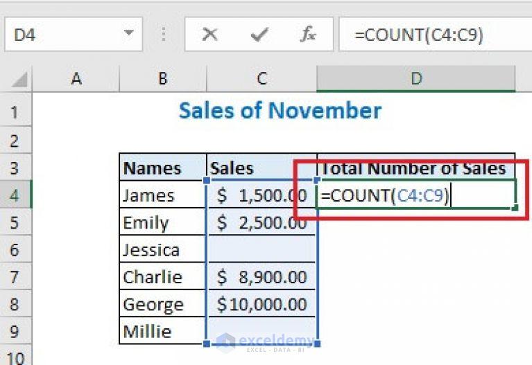 Excel Count Cells With Numbers