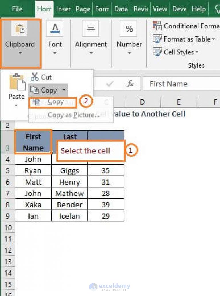 Excel Formula To Copy Cell Value From Cell Above