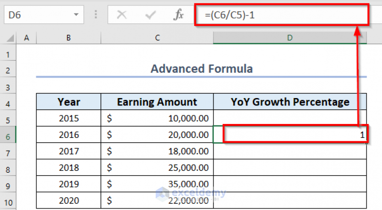 How to Calculate Year over Year Percentage Change in Excel