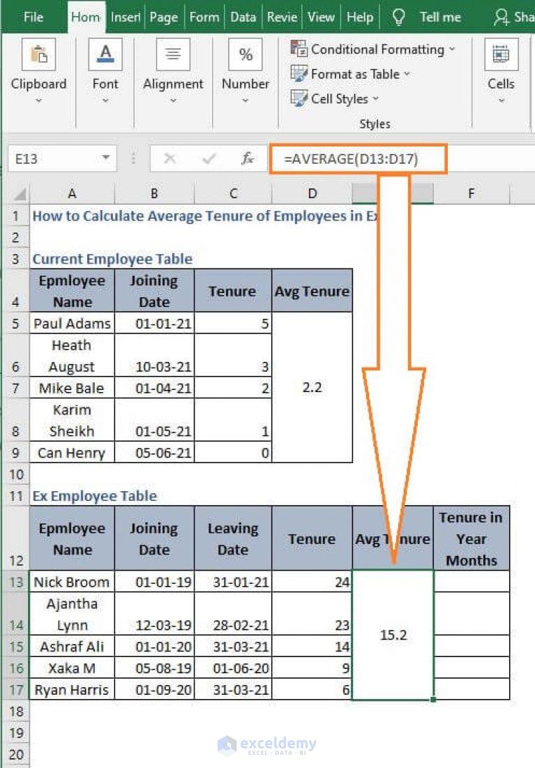 how-to-calculate-average-tenure-of-employees-in-excel-exceldemy