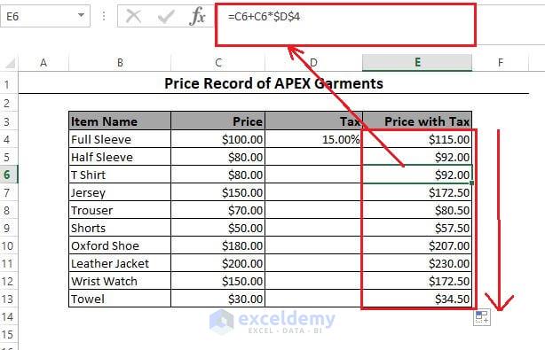 3 Quick Ways to Copy Down Excel Formula without Incrementing