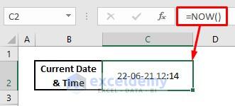 Automatically enter date and timestamp by using now function