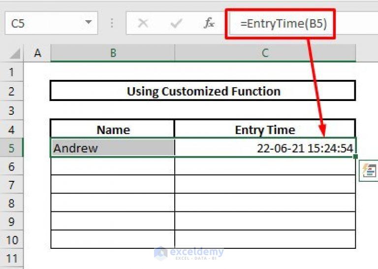 Excel Automatically Enter Date When Data Entered