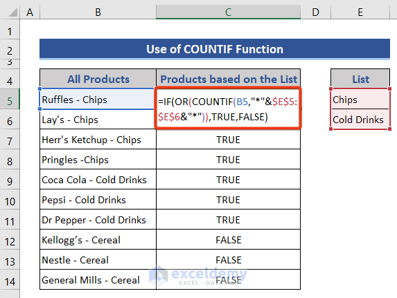 how-to-return-value-in-excel-if-cell-contains-text-from-list