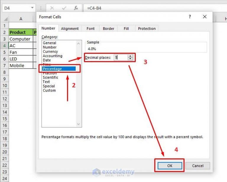 percentage-difference-between-two-percentages-excel-2-easy-ways