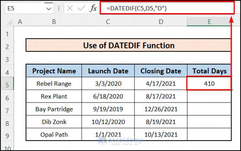 excel-formula-for-number-of-days-between-two-dates