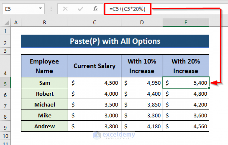 Excel Formula to Copy Cell Value from Another Sheet (4 Examples)