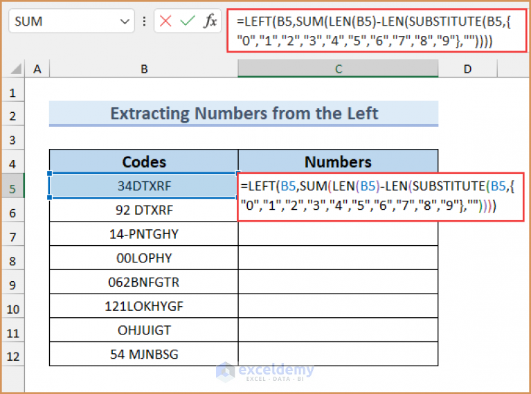 How To Get Numbers Only From Text In Excel