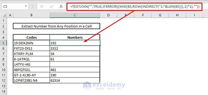 Extract Only Numbers From Excel Cell 6 Useful Methods ExcelDemy