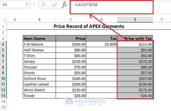 how-to-copy-down-excel-formula-without-incrementing-3-easy-ways