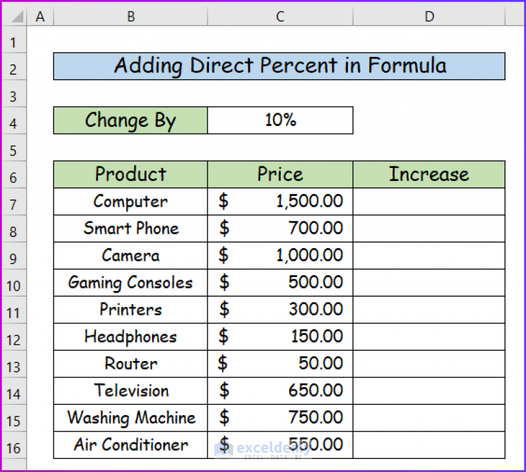 how-to-add-a-percentage-to-a-number-in-excel-3-easy-methods