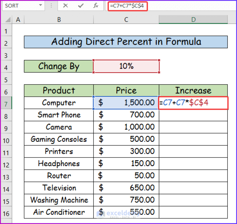 how-to-add-a-percentage-to-a-number-in-excel-3-easy-methods