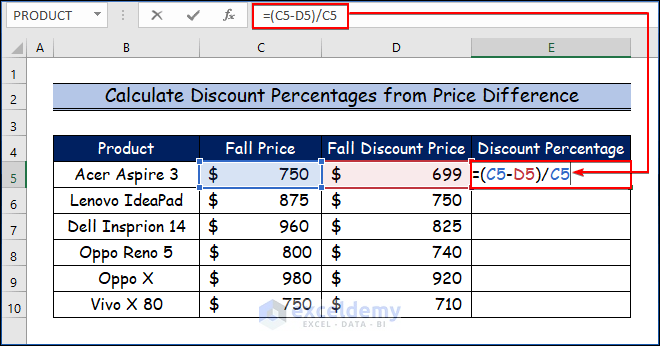 How To Calculate Discount Percentage With Formula In Excel