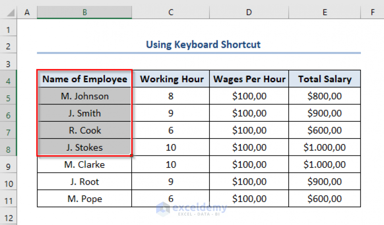 How To Select Multiple Cells In Excel 7 Useful Methods 7109