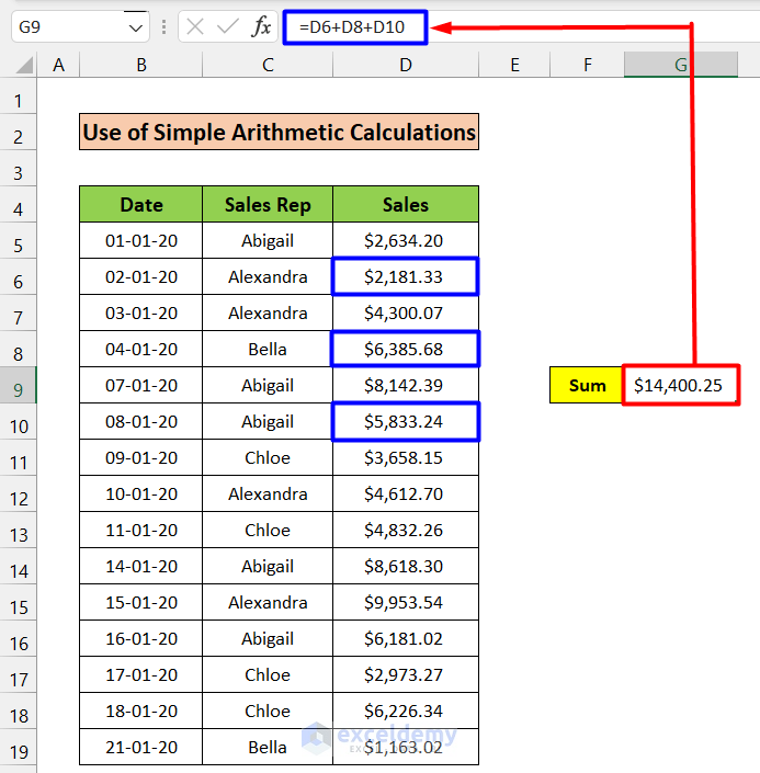 how-to-sum-random-cells-in-excel-4-easy-methods