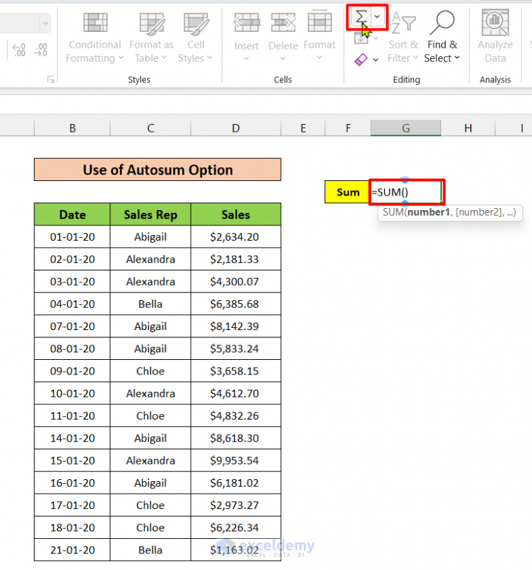 how-to-sum-random-cells-in-excel-4-easy-methods