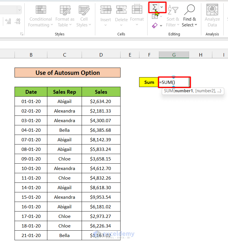 How To Sum Random Cells In Excel 4 Easy Methods 