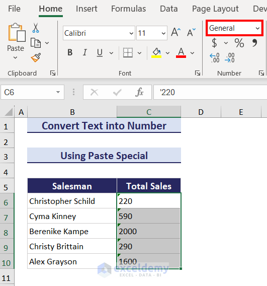 How To Convert Numbers Stored As Text To Numbers In Excel Exceldemy