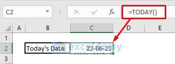 Automatically enter date by using today function