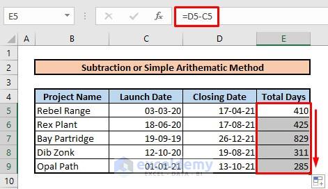 Calculate Number Of Days Between Two Dates In Excel 8 Quick Tricks