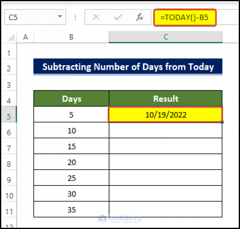 how-to-minus-number-of-days-or-a-date-from-today-in-excel