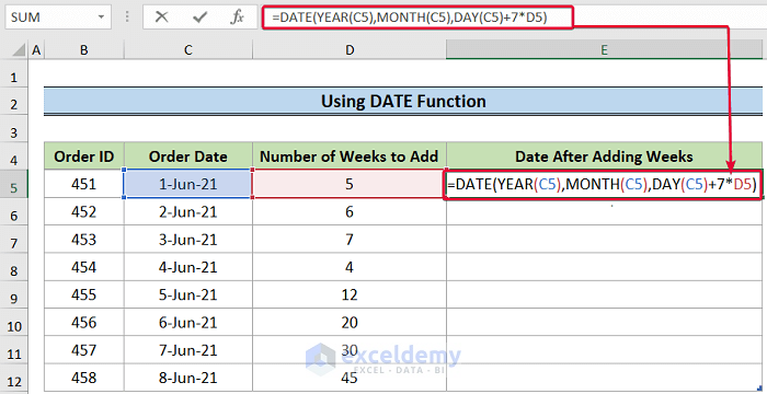 How To Add 4 Weeks To A Date In Excel