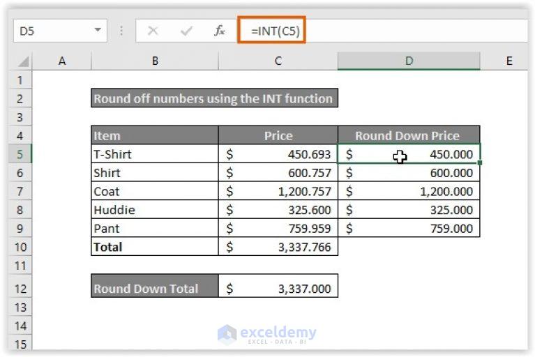 How To Round Off Numbers In Excel 4 Easy Ways Exceldemy 8982