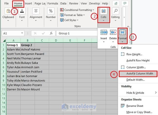 format date cells in excel