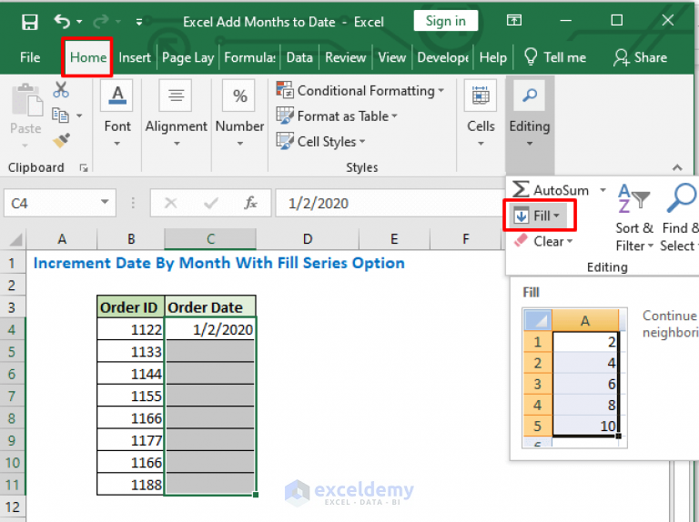 Excel Add Months to Date (4 Easiest Examples) - ExcelDemy