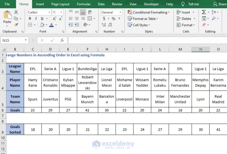 How To Arrange Numbers In Ascending Order In Excel Using Formula 9299