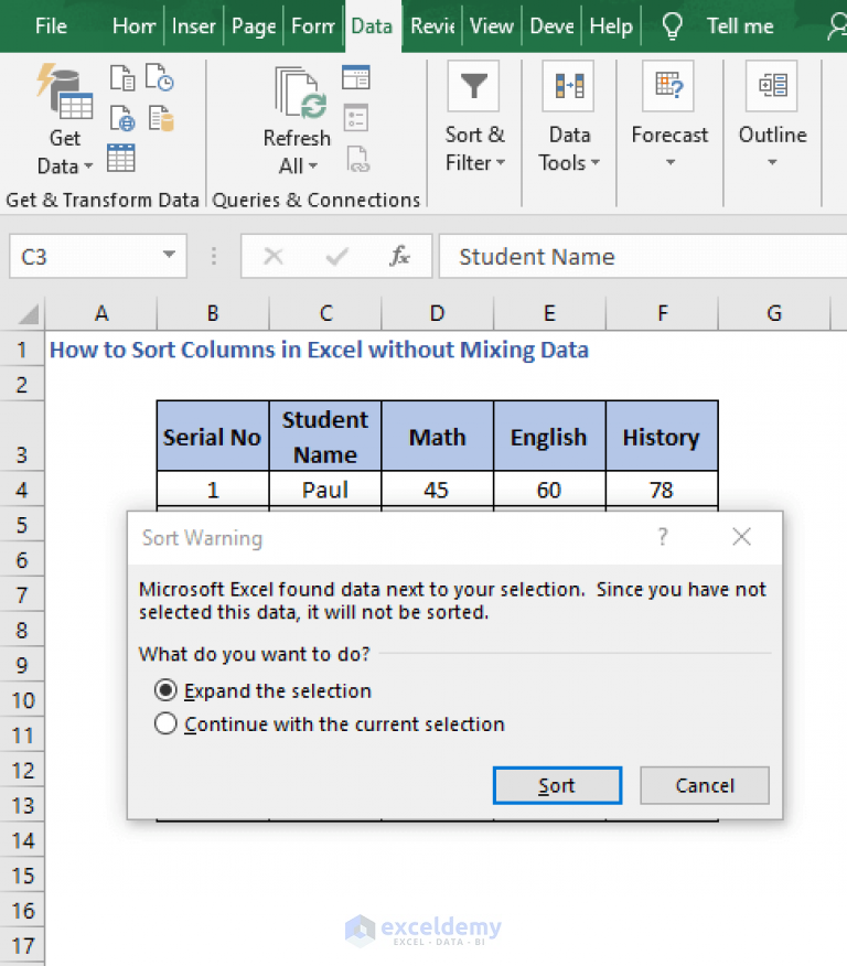 How Do You Sort Multiple Rows In Excel Without Mixing Data