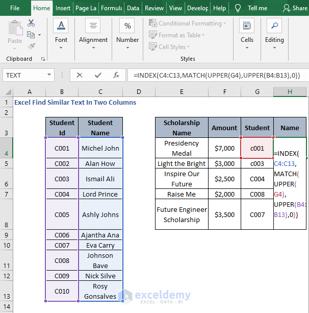 excel-find-similar-text-in-two-columns-exceldemy