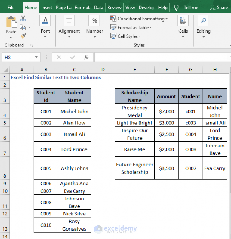 excel-find-similar-text-in-two-columns-exceldemy