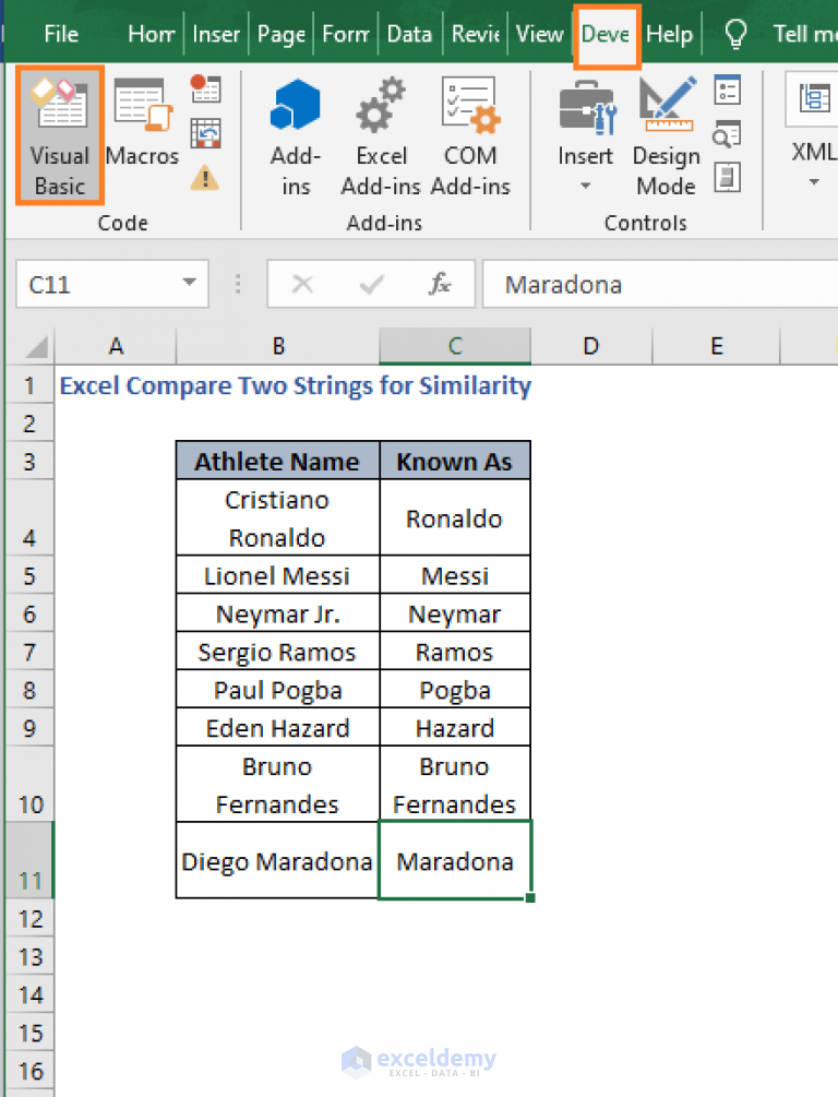 Excel Compare Two Strings For Similarity Easy Ways ExcelDemy