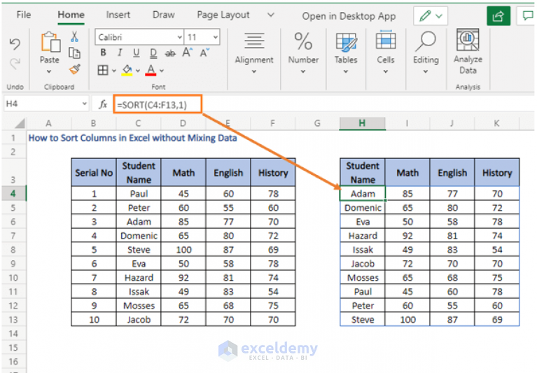 how-to-sort-columns-in-excel-without-mixing-data-exceldemy