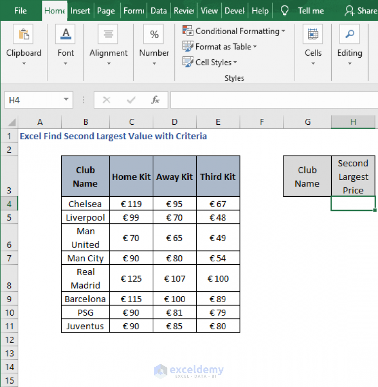 excel-find-second-largest-value-with-criteria-3-ways-exceldemy