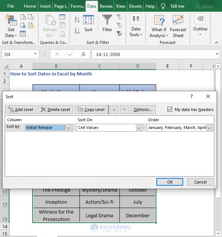 How to Sort Dates in Excel by Month | ExcelDemy